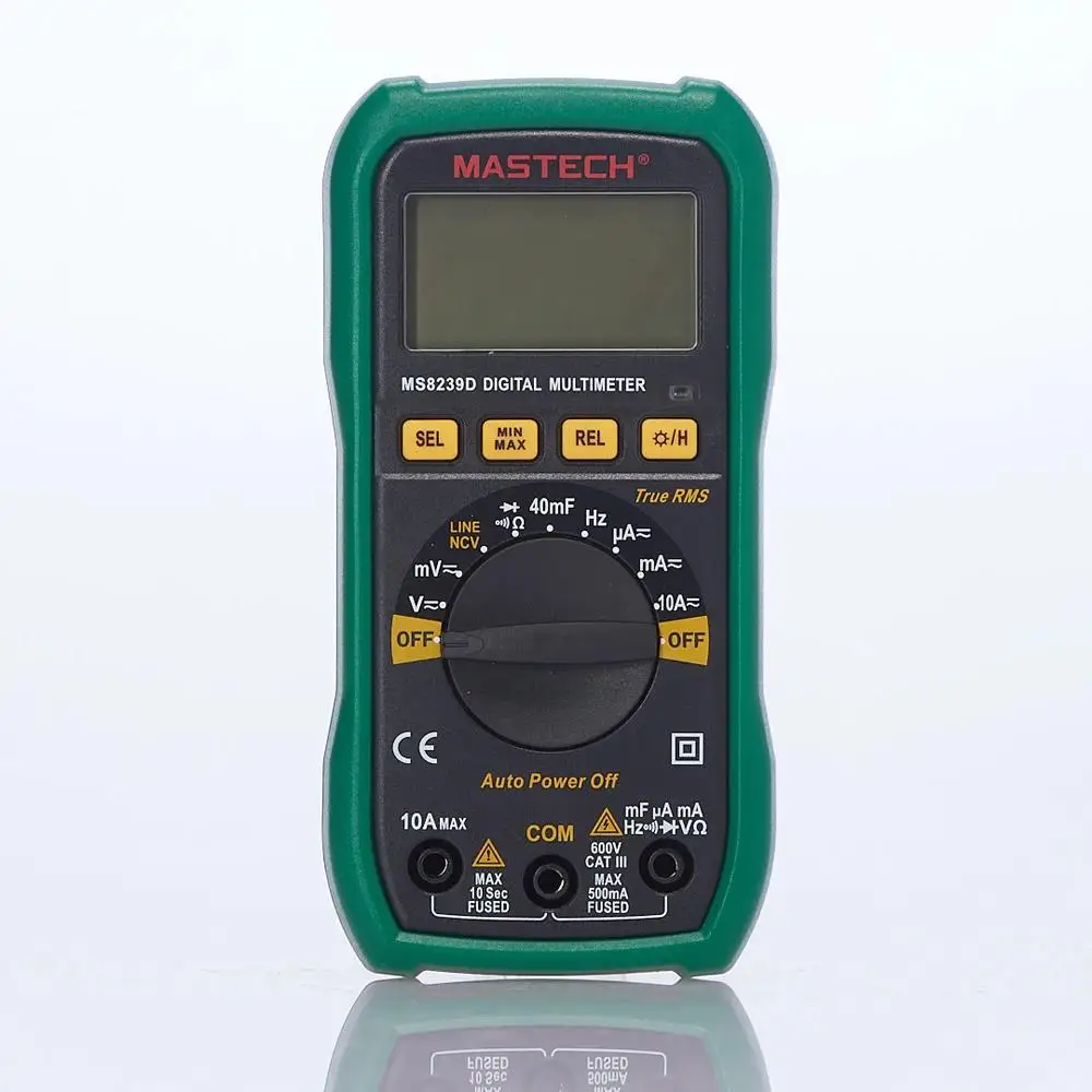 MASTECH MS8239D+ Digital Multimeter High precision True RMS Auto Range Ammeter Voltmeter Smart Capacitor NCV Ohm Hz Live Tester