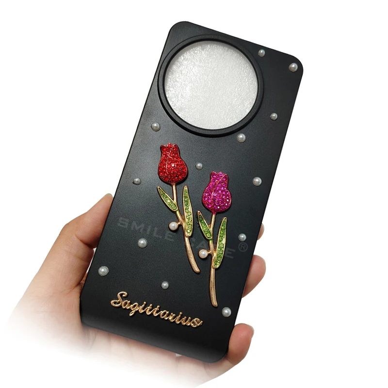 

Case for TCL 50 Nxtpaper 5G Funda 6.8 Inch Soft Black TPU Pearl Diamond flower Phone Cover