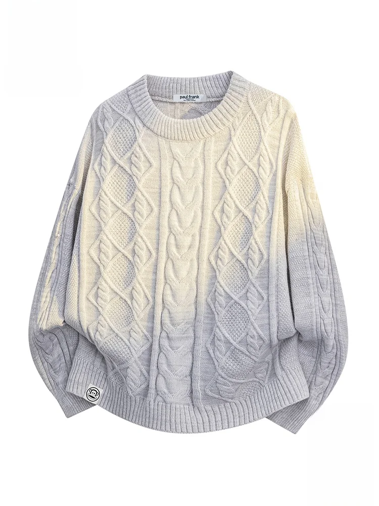 

PaulFrank Thiened round Ne Knitted Sweater for Men Casual Loose Fit Color Couple Outerwear Autumn Season Long Sve