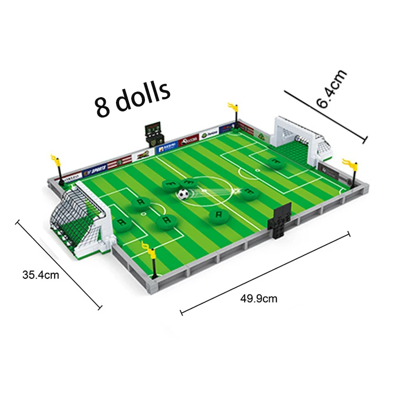 Soccer Football Field Stadium Worldwide Building Bricks Team Player Football Match Blocks Toys Winning Cups For Kid Gift