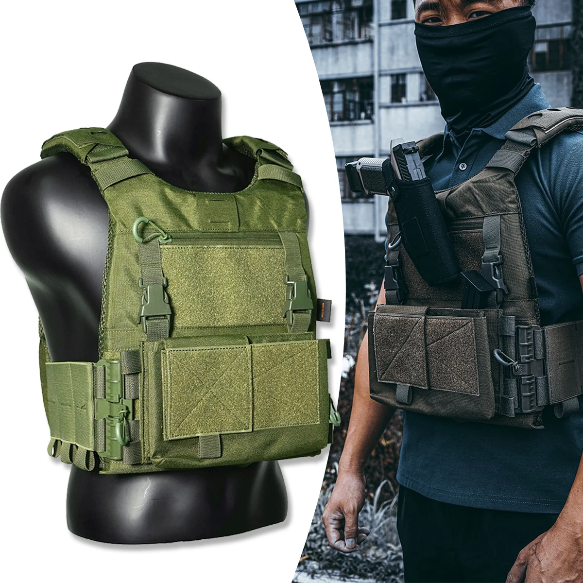

Men's Tactical Vest Military Fans Outdoor Equipment Training Multifunctional Protective Waistcoat for Hunting Airsoft Shooting