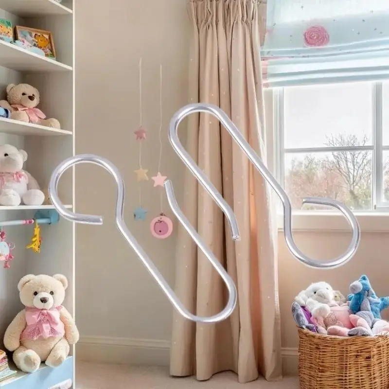 [J] 30Pcs Handy Curtain Accessories Metal Curtain Track Install Hooks S Shaped Metal Ceiling Shower Curtain Decoration Hooks
