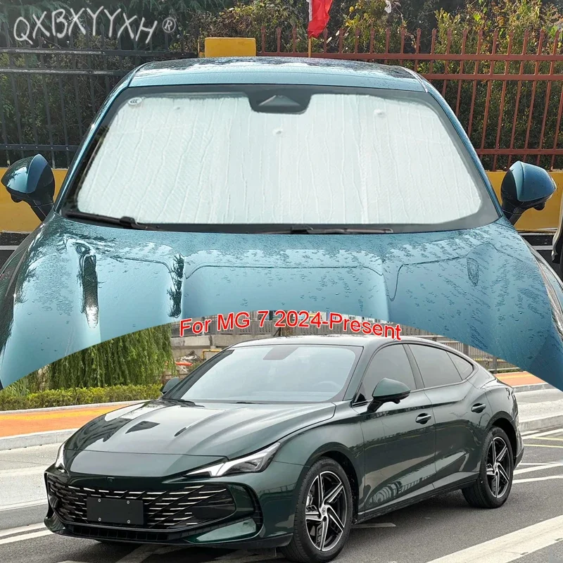 For MG 7 2024-PresentCar Sun Shade Aluminum Foil Foldable CoverAuto Anti-UV Heat Protect Windshield Sunshades Protect Accessory