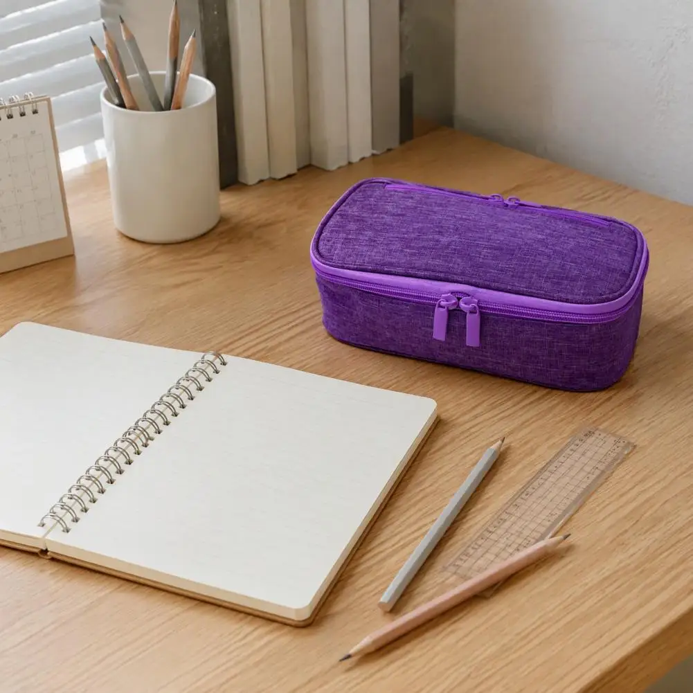 Multi-compartment Pencil Case, Large Capacity Durable Stationery Organizer, Compact Wear-resistant Pouch for School And Office