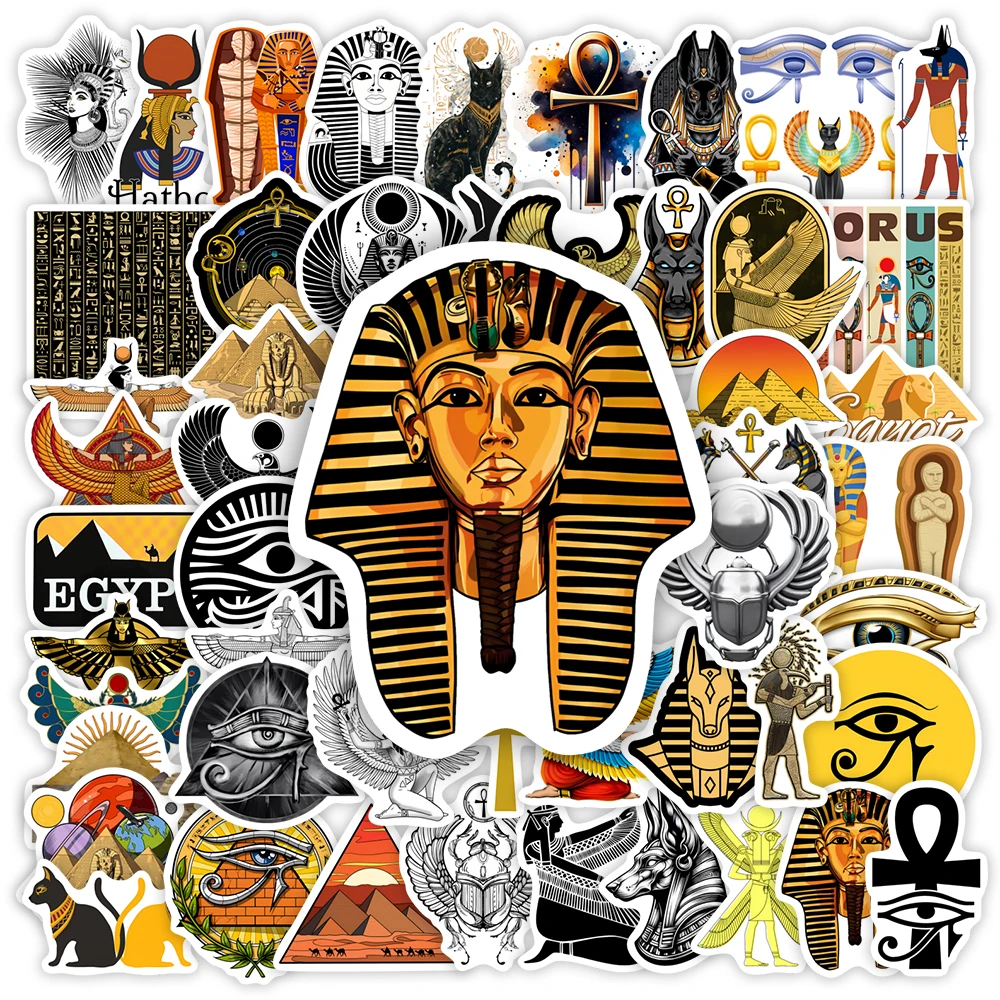 Egypt Culture Pyramids Pharaohs Stickers DIY Toys Gift Decal for Scrapbook Journal Laptop Luggage Bottles Decorative Waterproof