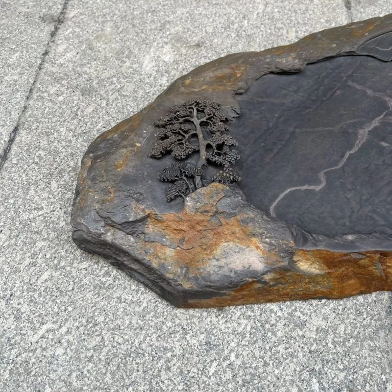 Boutique Mazi Pit Plum Blossom Pit Purple End Green End Song Pit Natural Rough Stone Household
