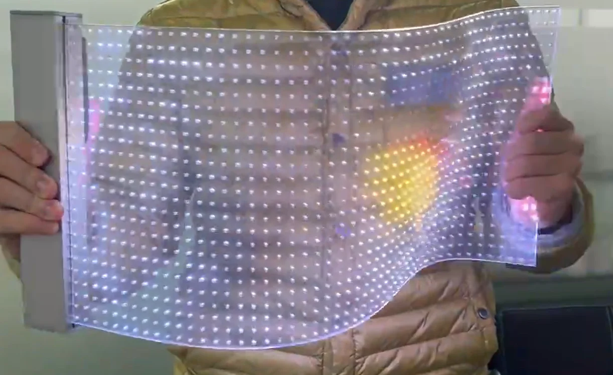 المخزون المتاحة بلا ضوضاء العمل P20 داخلي مرن ويندوز شاشة عرض LED شفافة ذاتية اللصق #6