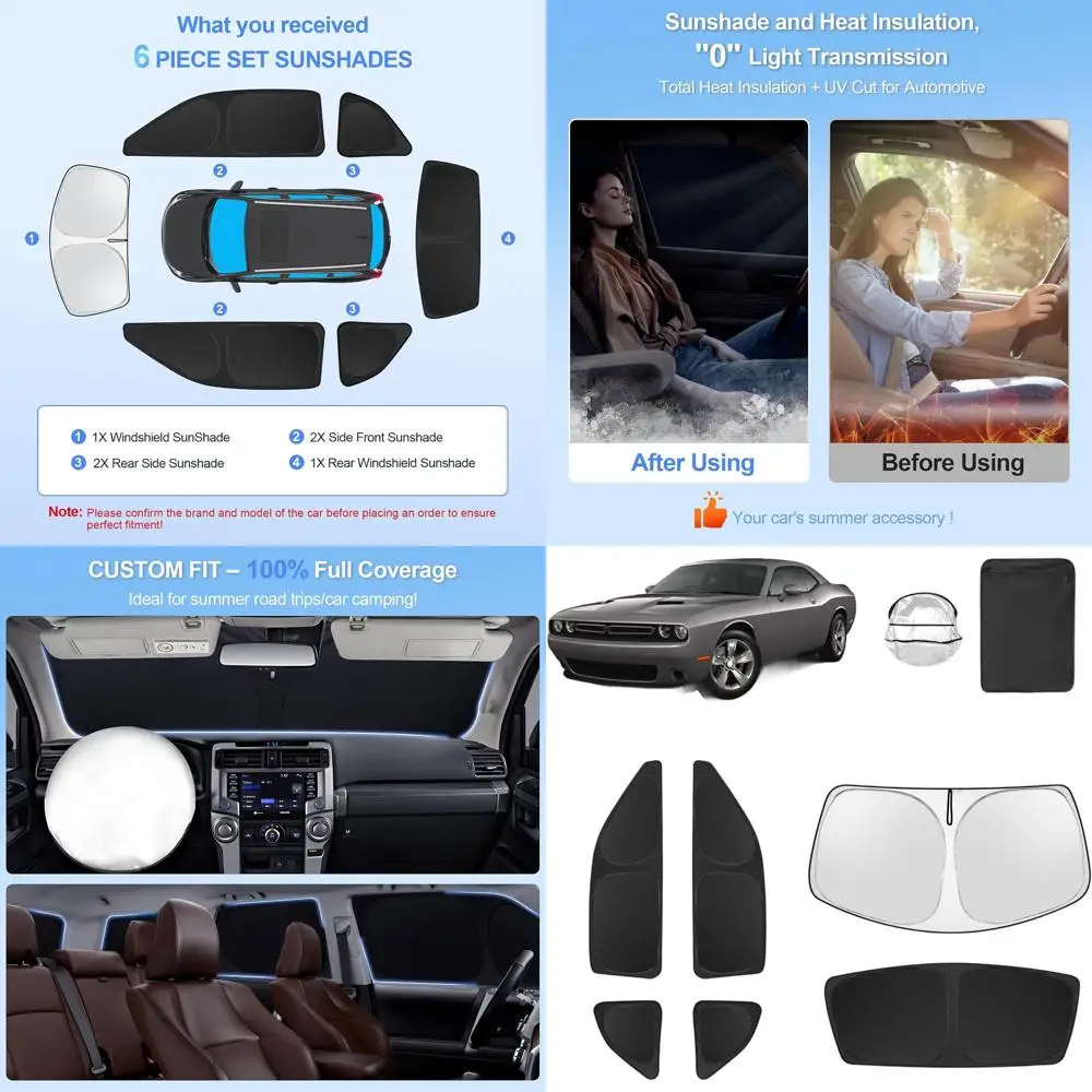 

Universal Car Window Shades for 2015-2023 Models, UV Protection, Privacy, and Outdoor Camping Use
