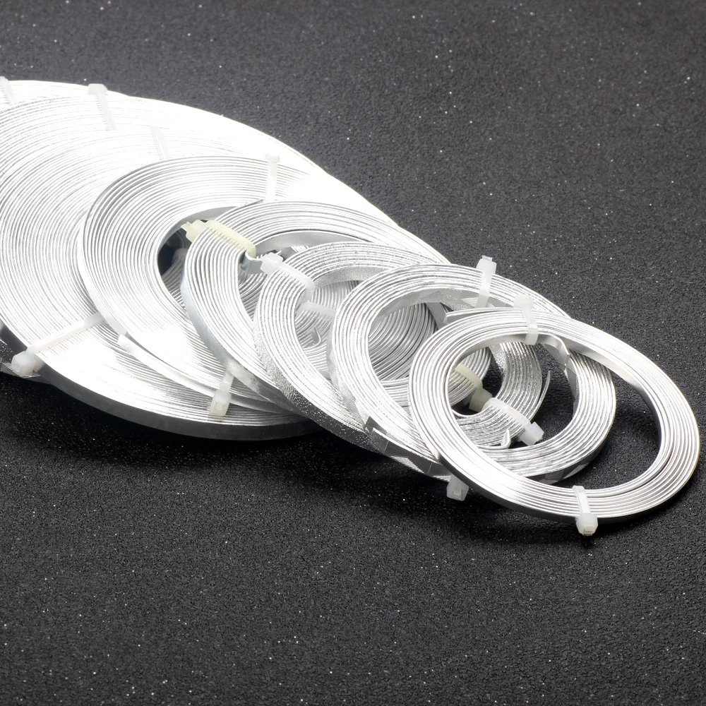 OLINGART 2M/5M/10M Flat Aluminum Wire Crafts Materials DIY Women Bracelet Choker Necklace Handicrafts Jewelry Making