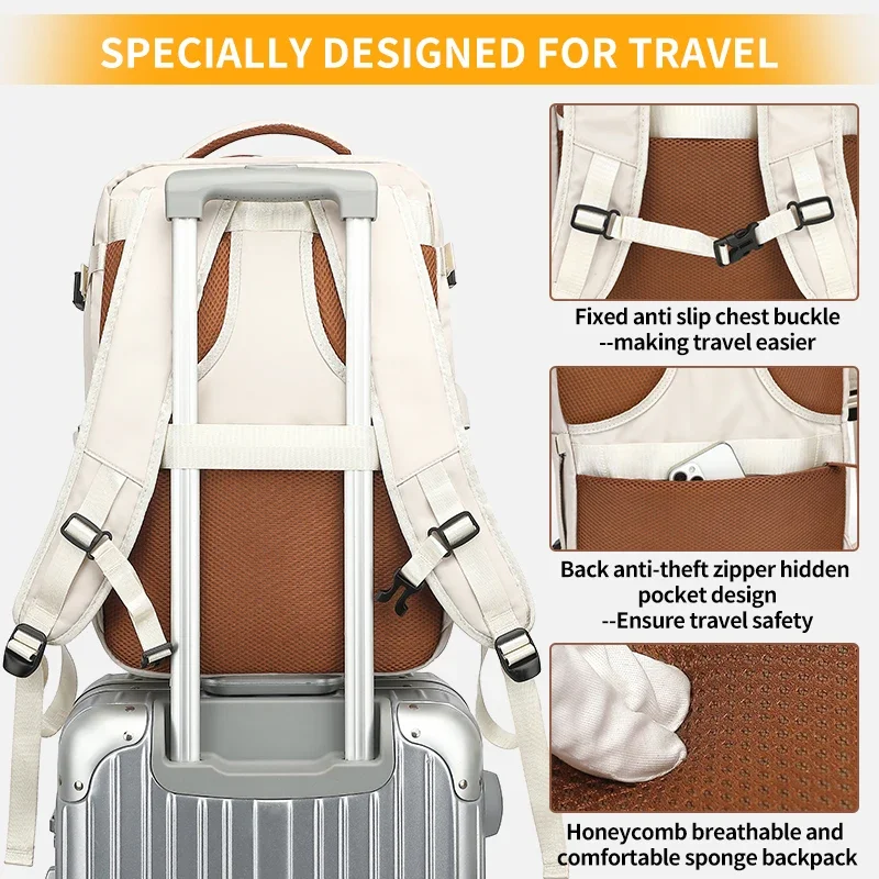 Large Capacity Multi Compartment Air Travel Backpack Travel Bag 45x20x30 Airplane Cabin Backpack Laptop Backpack