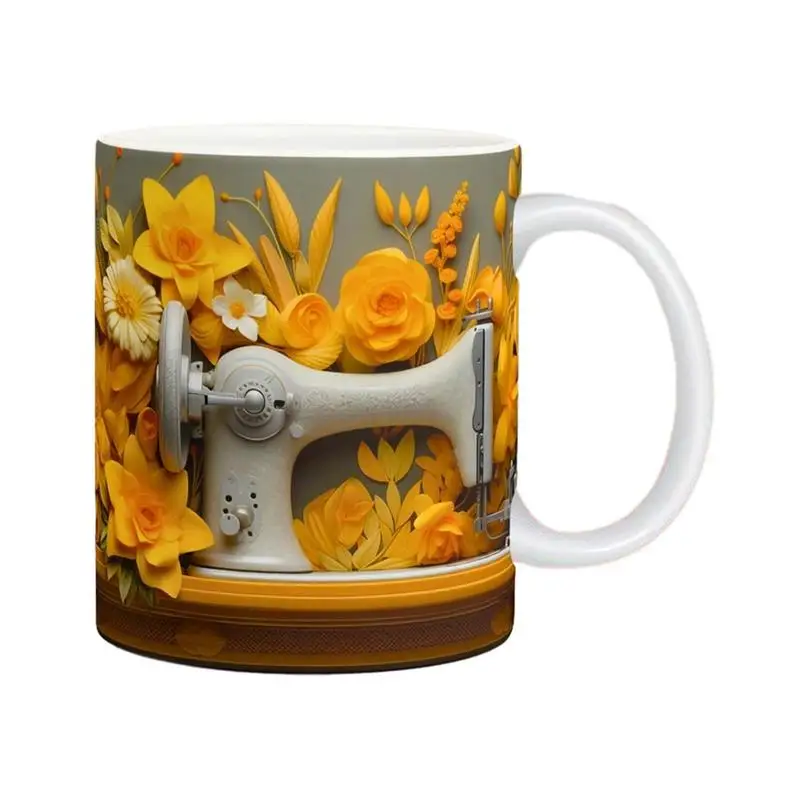 

3D Sewing Mug Sewing Lover Coffee Mug 3DFunny Unique Microwave Safe Coffee Mug For Quilters Moms Sisters Grandmothers Aunts