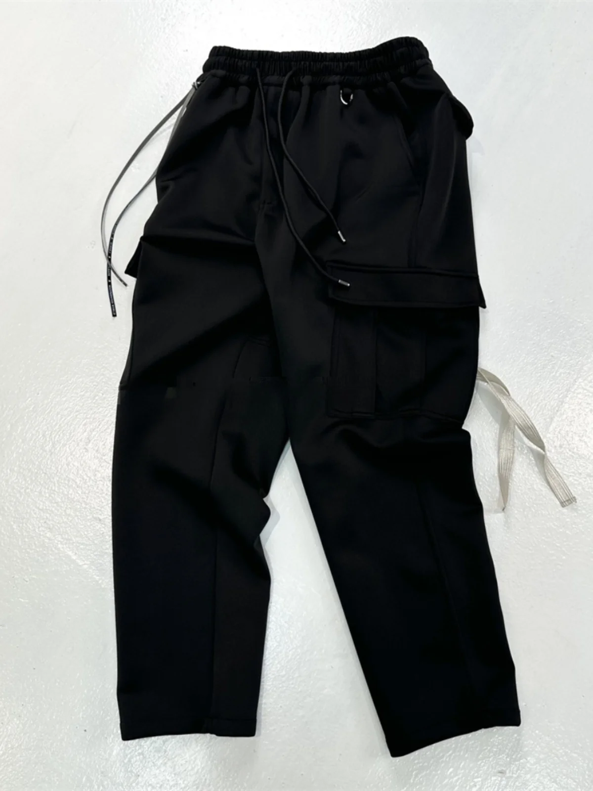 MMJ Skull Ins กางเกงทำงานลำลองทรงหลวมสไตล์ญี่ปุ่นพร้อมเชือกผูกและกระเป๋าหลายช่องสำหรับผู้ชายและผู้หญิงสวมใส่ในชีวิตประจำวัน