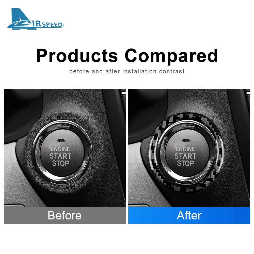 Real Soft Carbon Fiber Sticker For Lexus IS IS250 300 350C 2006 2007 2008 2009 2010 2011 2012 Car Engine Start Stop Button