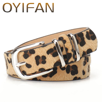 Ladies' leopard print belt personalized belt music festival belt paired with jeans dress needle buckle belt