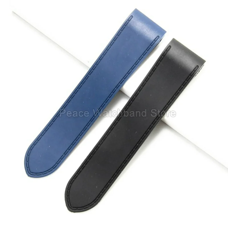 Waterproof Durable Watch Strap Rubber Material for Cartier Santos Sandoz 100 Special Flat Interface 23mm 25mm Watchband
