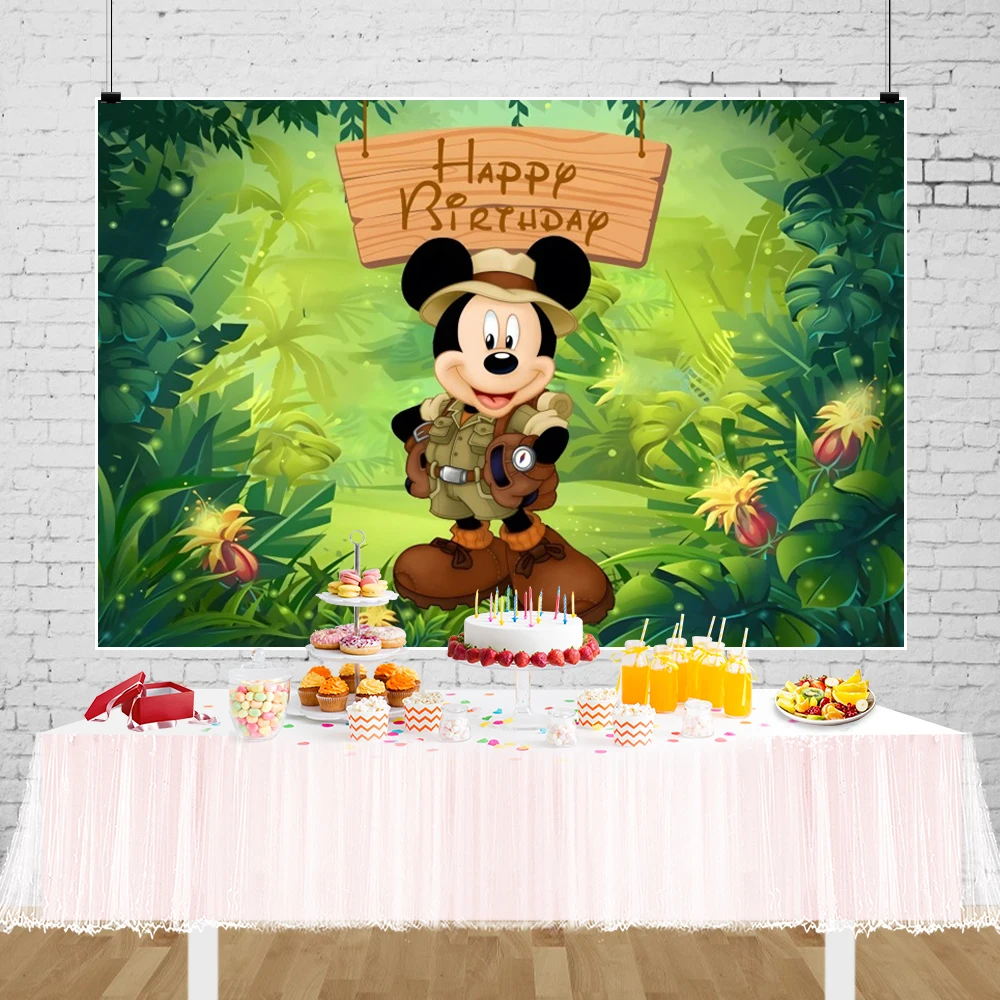 Customize Minnie Mickey Mouse Photo Backdrop Background For Photography Baby Shower Birthday Party Decoration Props Supplies