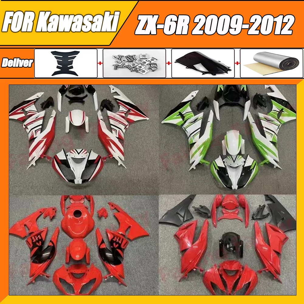 

New ABS Plastic Shell Motorcycle Fairing kit Fit For Ninja ZX6R 636 ZX-6R 2009 2010 2011 2012 Custom full fairings bodywork zxmt