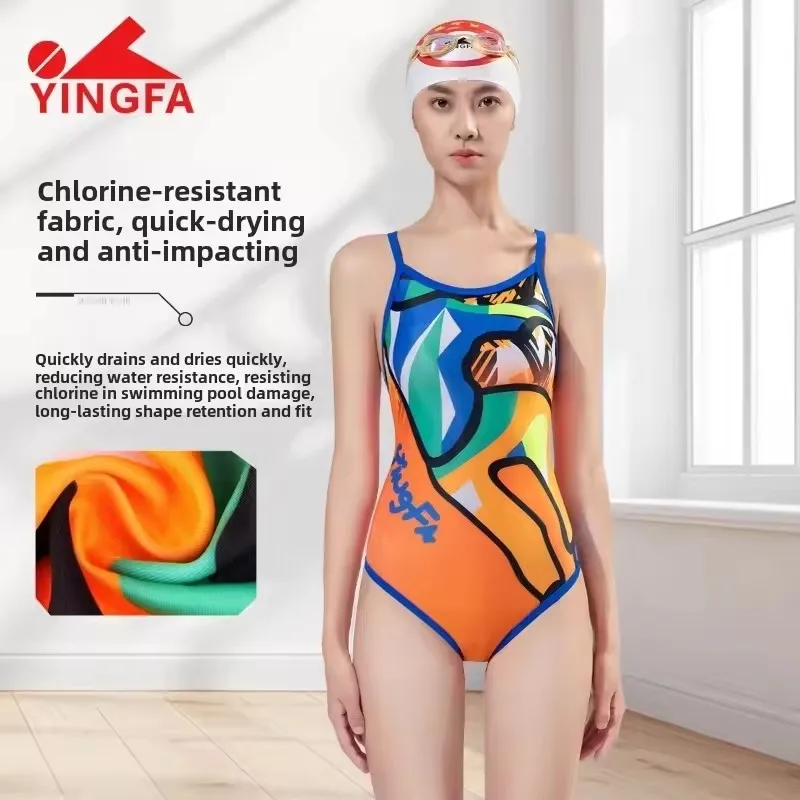 Yingfa Swimsuit Professional Women'S Racing One Piece Sports Training Swimsuit Improve Speed Competition Swimwear