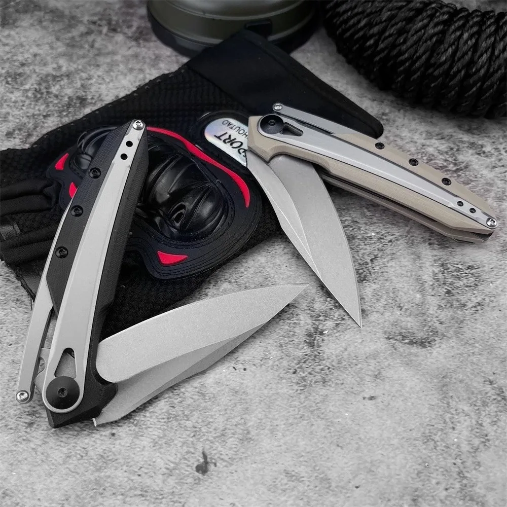 قسط 0990 سكين للفرد D2 شفرة فولاذية 420 مقبض من الفولاذ المقاوم للصدأ G10 مقبض في الهواء الطلق التخييم الصيد التنزه EDC أداة