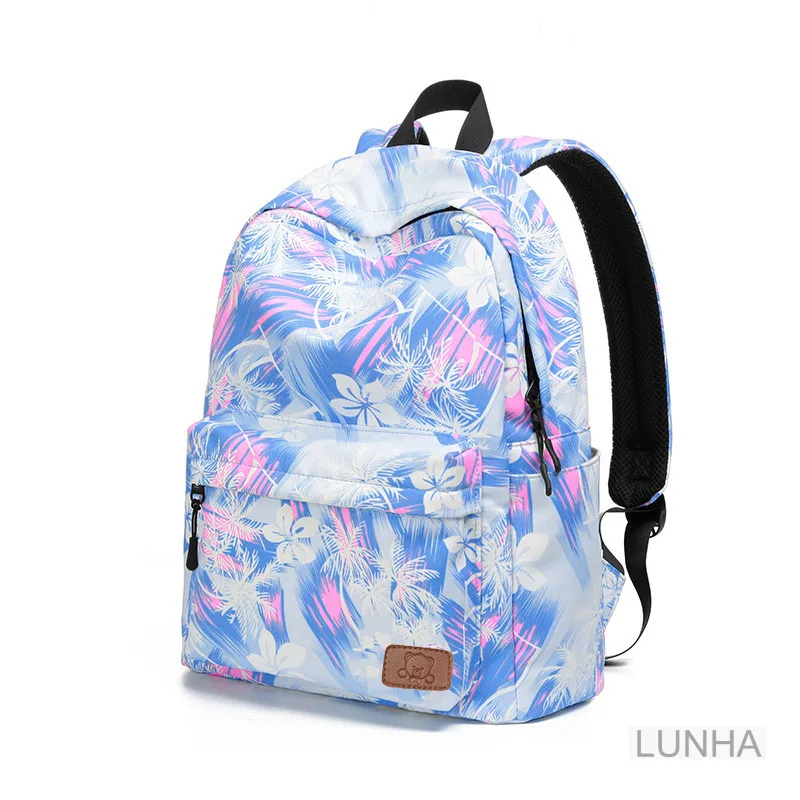 

Fashionable New Shoulder Backpack for Women Large Capacity Waterproof Printed Simple Retro Schoolbag for Teenagers and Students