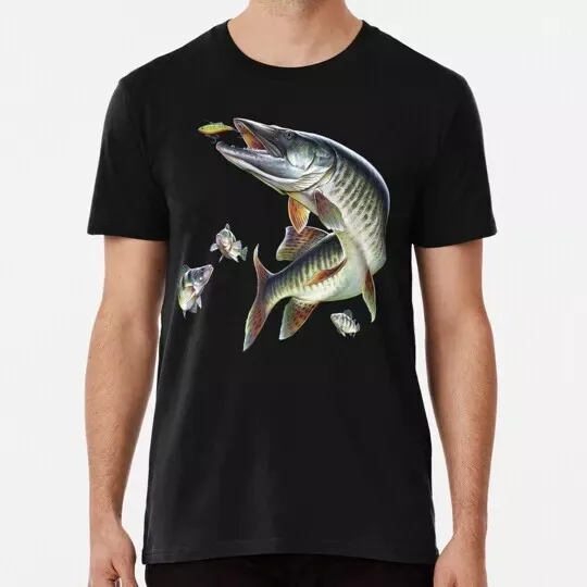 Хлопковая футболка унисекс Muskie Fishing, сделанная в Австралии, размер S 3XL