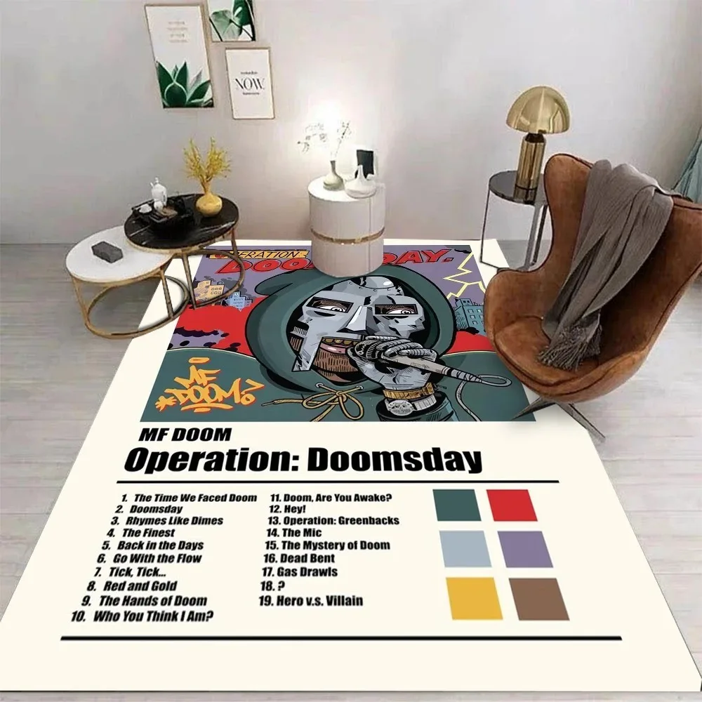 MF DOOM Album Large Carpet Mat Rug Hip Hop Art Design Home Decoration Soft Floor Mat for Living Room Carpets for  Kids Play Area