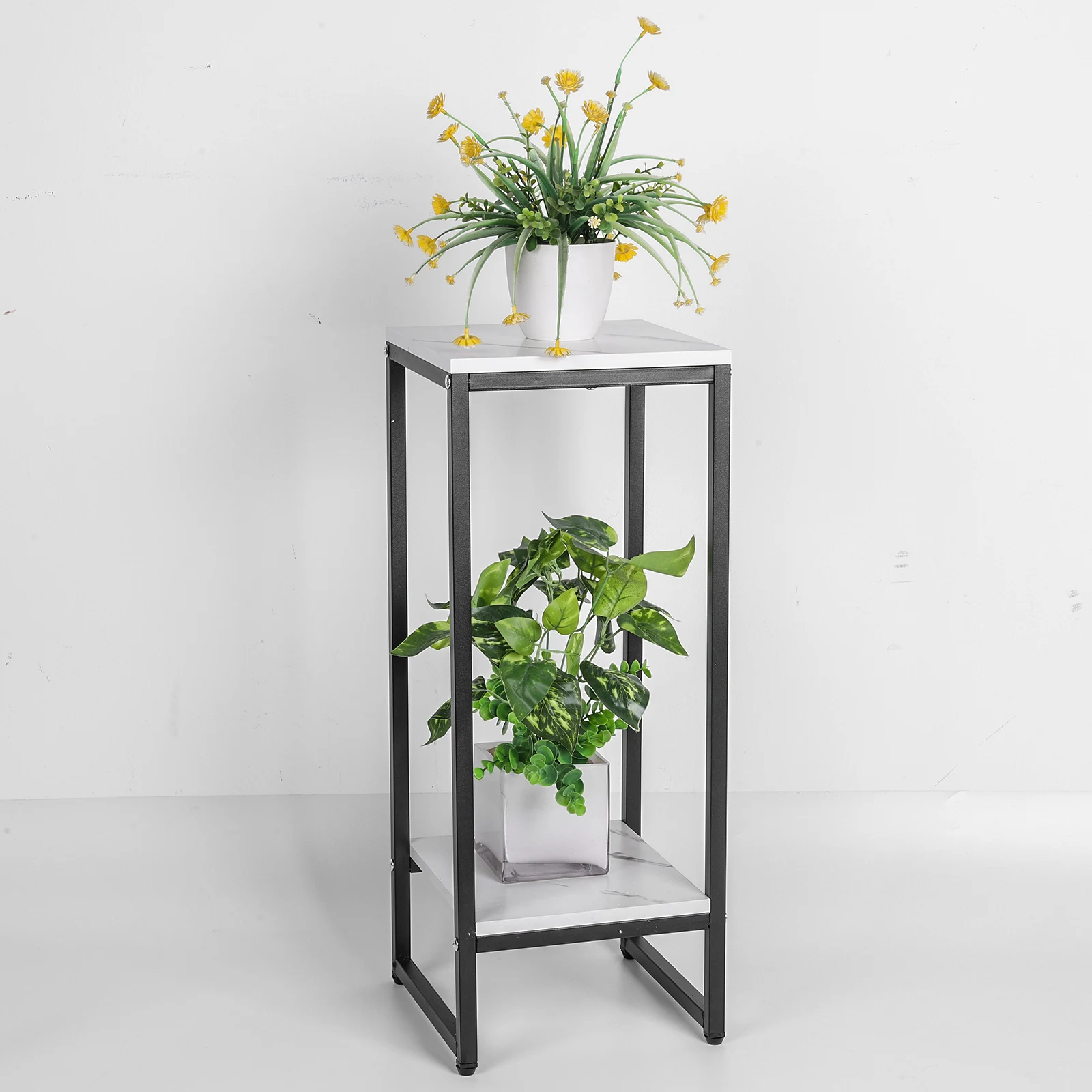 

2 Layer Indoor Plant Stand Waterproof Decorative Plant Shelf Flower Pot Rack Home Planter Holder for Balcony Garden Entryway