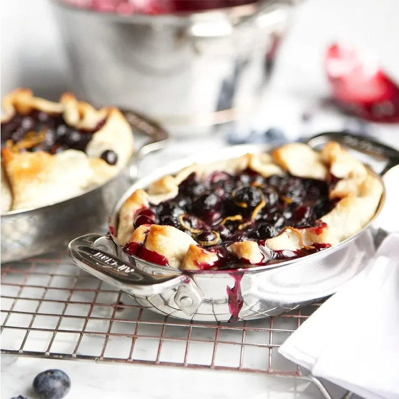 Специальный набор овальных форм для выпечки из нержавеющей стали, 2-х предметные индукционные кастрюли и сковороды, серебро