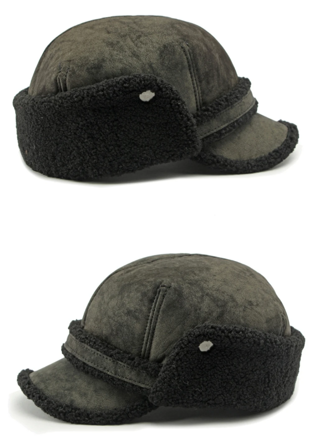 HT4544 Hohe Qualität Männer Frauen Winter Baseball Kappe Berber Fleece Wildleder Baseball Hüte Dicke Warme Snapback Kappe Papa Hut Earflap Caps – Detail 7