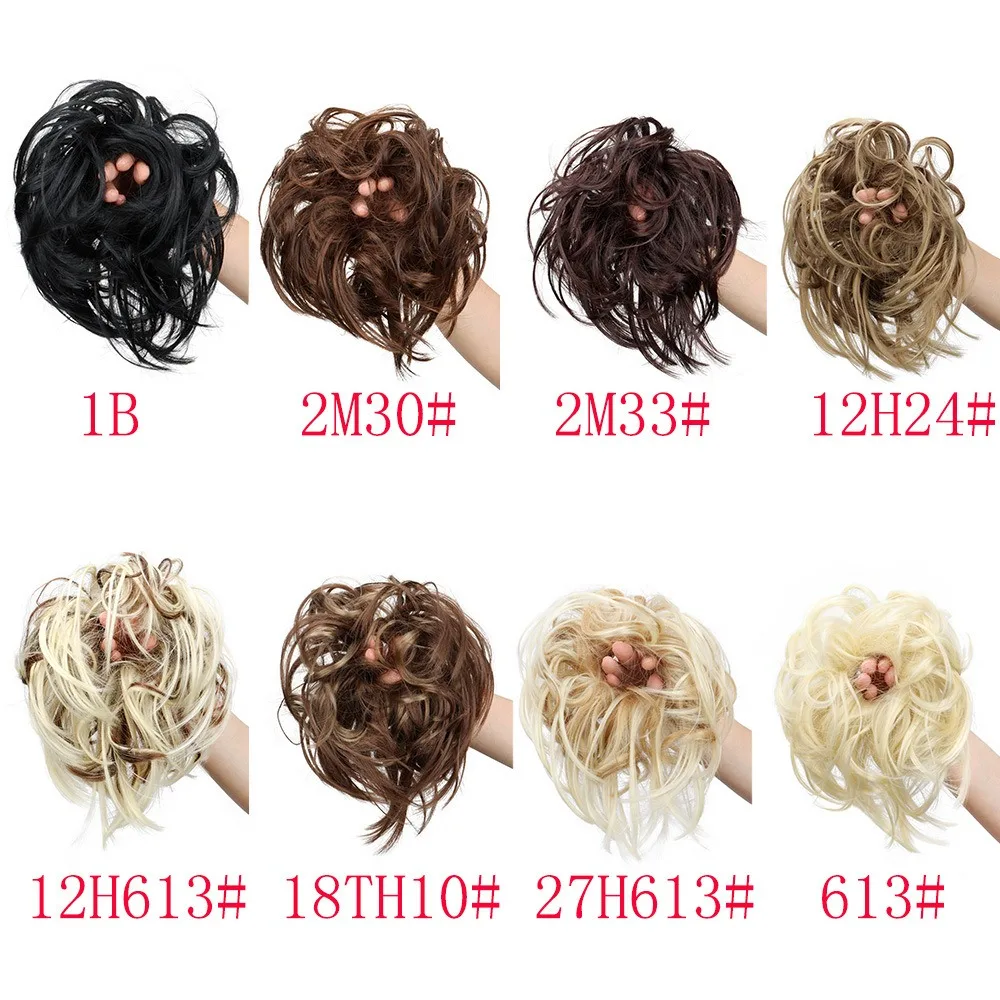 H & STAR الاصطناعية فوضوي كعكة Scrunchy كعكة الشعر شعر مستعار النساء Chignon مطاطا رباط شعر قطع الشعر للنساء دونات