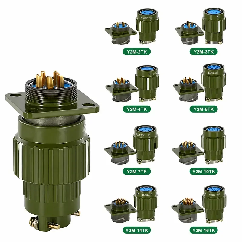 Aviation Plug Y2M 2/3/4/5/7/10/14/16 Pin Aviation Socket YP21 Cable Joint Aviation Connector Plug Socket 21mm