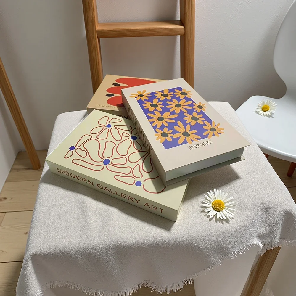 Modern Gallery Art Decoration Storage Box Fake Books for Living Room Decorative Hotel Coffee Table Bedroom Aesthetic Home Decor