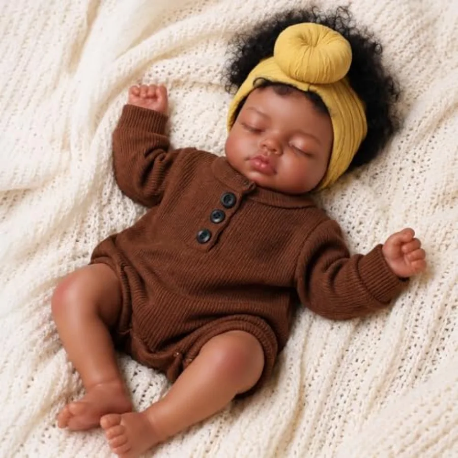 

New product tasting price Black Reborn Baby Dolls, 7 Inch Realistic Black Newborn Lifelike Real Life Baby Dolls Soft Vinyl and