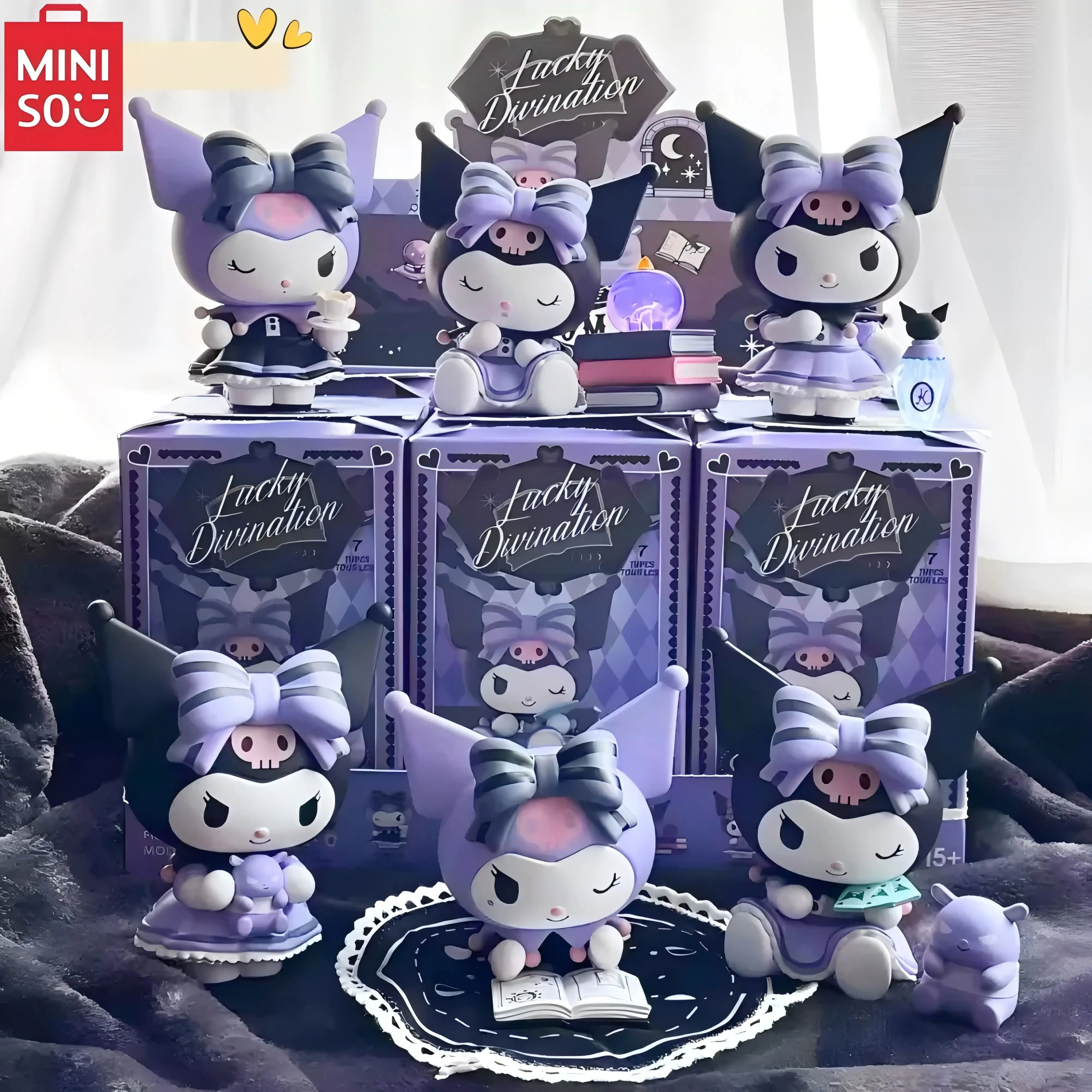 

Miniso Sanrio Blind Box Cartoon Kuromi Doll Lucky Divination Anime Series Action Figure Model Doll Child Toy Desktop Decor Gifts