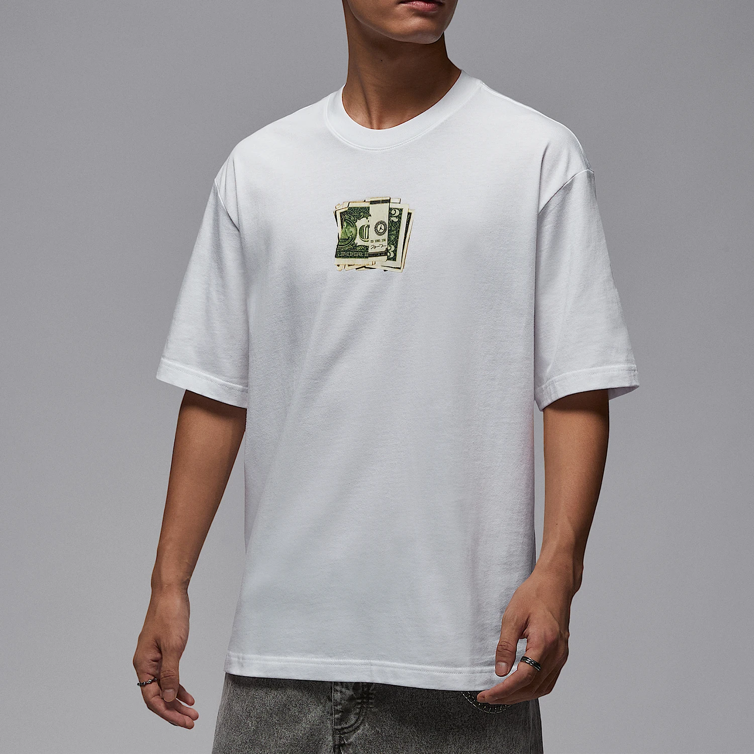 

Nike Authentic JORDAN Men's Breathable Round Neck Pattern Knitted T-Shirt IQ6953-100