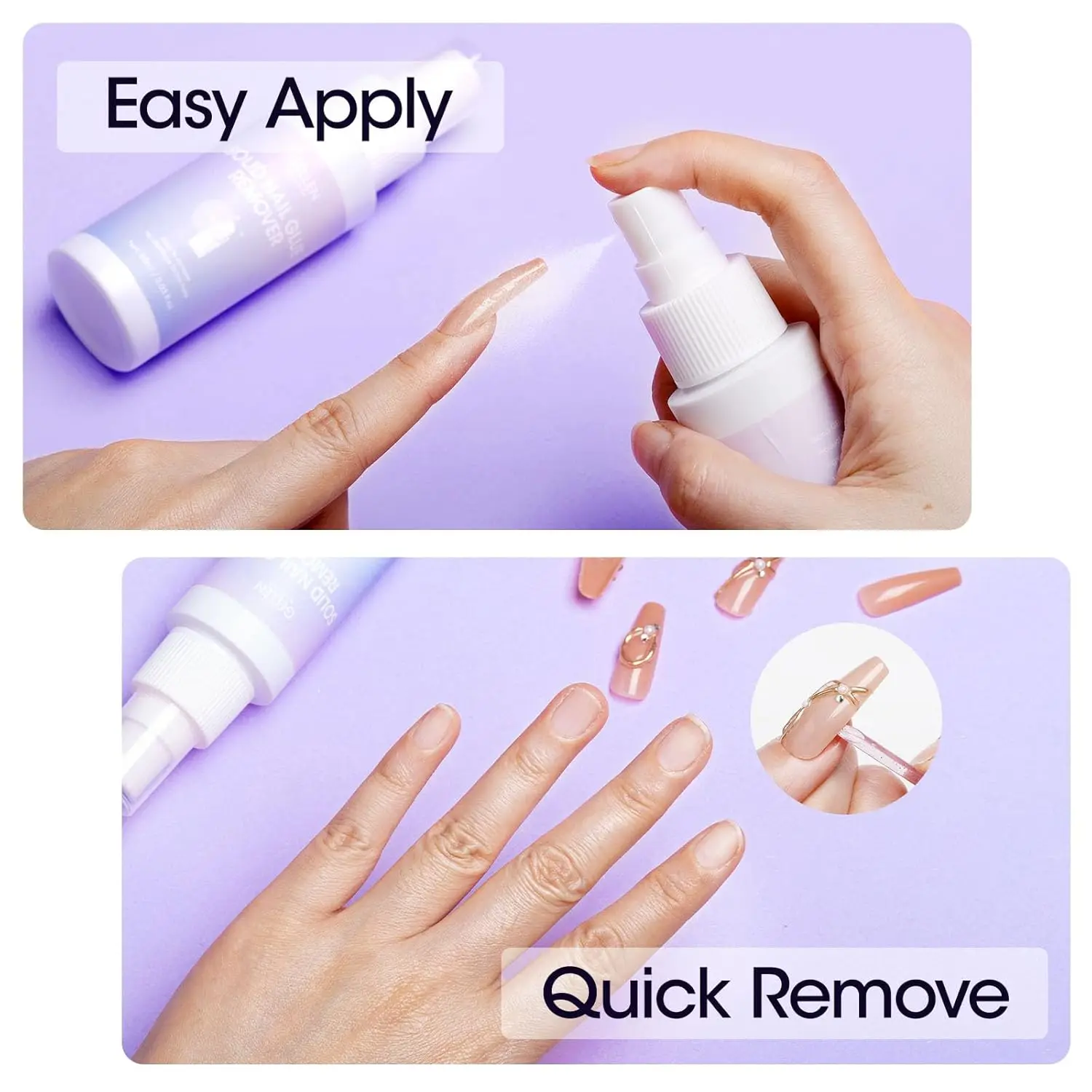 젤렌 60ml 네일 글루 리무버 키트 솔리드 젤 프레스온 네일 아크릴 가짜 팁 리무버 용품 건강 미용 폴리쉬