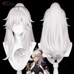 Game Honkai: Star Rail Jing Yuan Cosplay Wig Long Silver White Heat Resistant Synthetic Cosplay Costume Wig + Track + Wig Cap