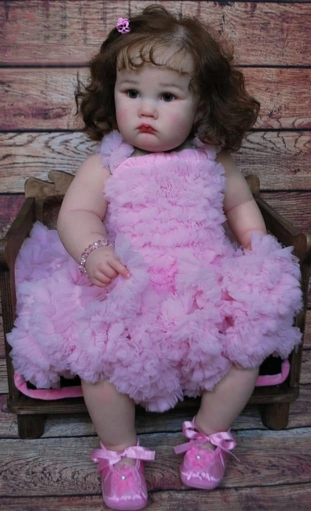 

NPK 24 Inch Lifelike Reborn Toddler Princess Charlotte High Quality Hand Painted Realistic Child Gift with Visible Veins