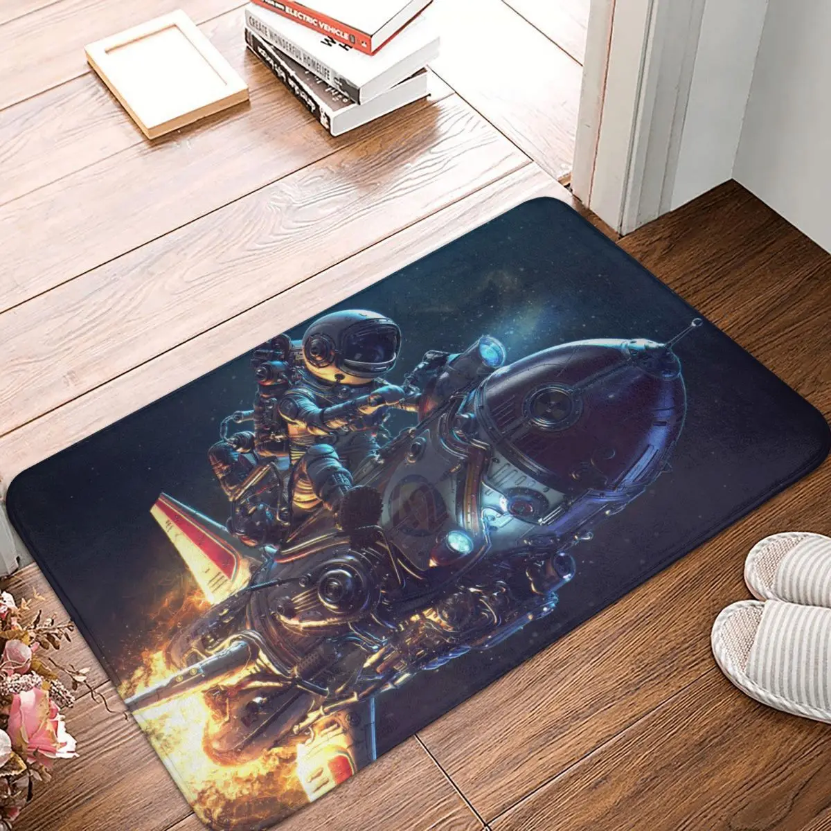 Astronaut And Space Non-slip Doormat Motor In Space Bath Kitchen Mat Welcome Carpet Home Modern Decor