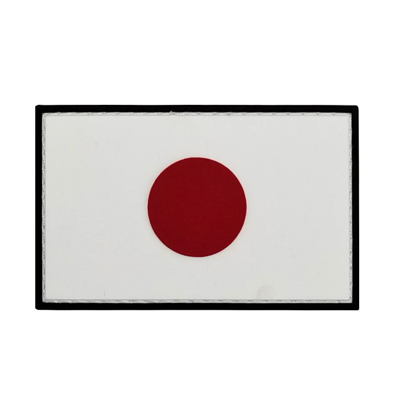 Japan Flag Embroidered Patch IR Infrared Reflective Flags PVC Japanese Patches Appliqued Strip Patches For Clothing Cap