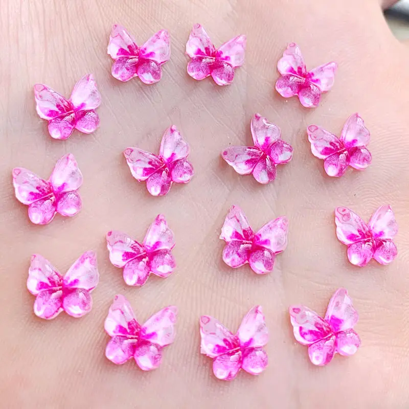 

Diy Colorful Butterfly Natural Stone Flat back Resin Cabochons Jewelry Accessories 80pcs 10mm -B2210