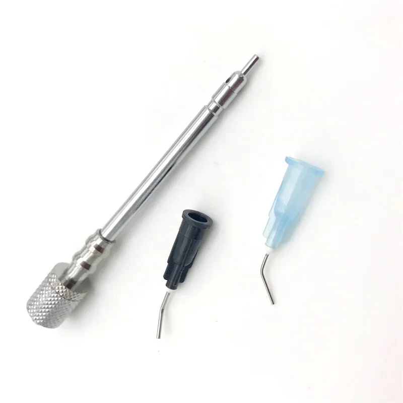 Dentals Three Way Water Syringe Tips With Air Water Syringe Tips With Luer Lock Pre-Bent Needle Tip/ 3 purposes gun with needles