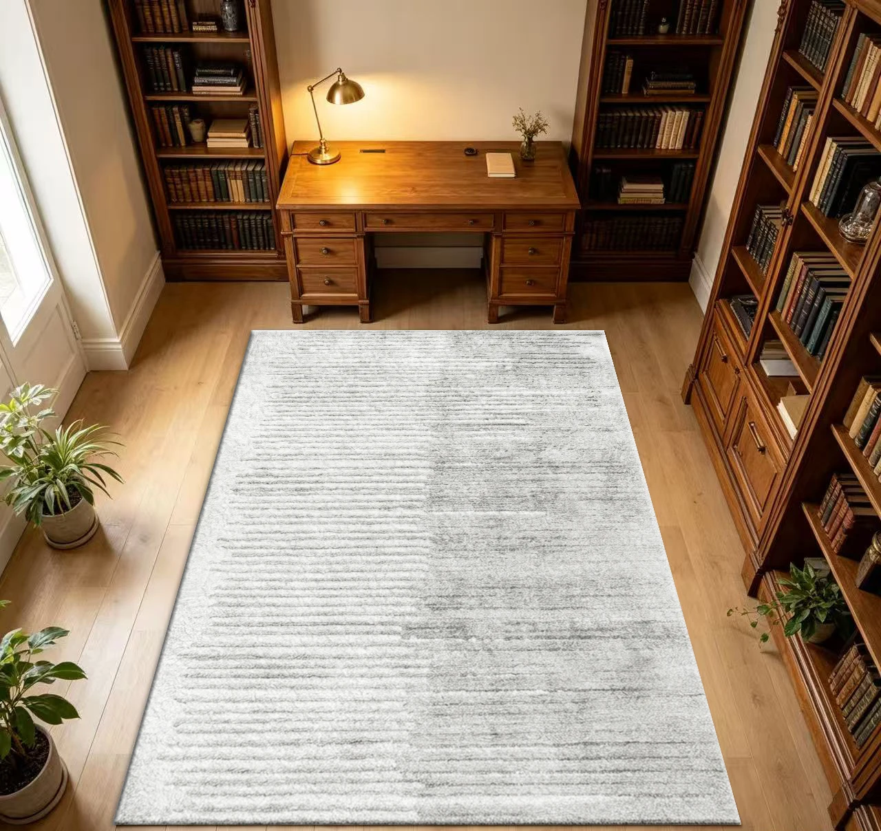 Modern Abstract Vertical Line Texture Carpet, Soft Decorative Floor Carpet, Suitable for Living Room, Bedroom, and Home Interior Decoration
