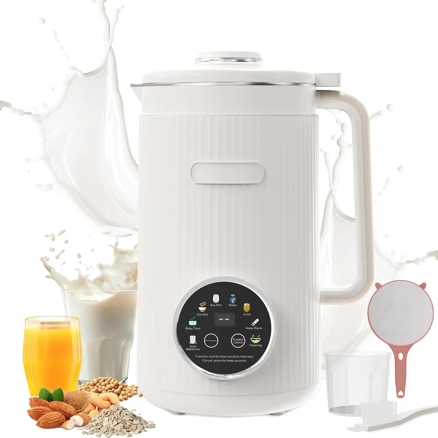 8 1 Nut Milk Maker Machine 35oz Automatic PLA Self-Cleaning 18H Delay Start 4H Keep Warm Soybean Milk Machine Model D0100XU8EKU
