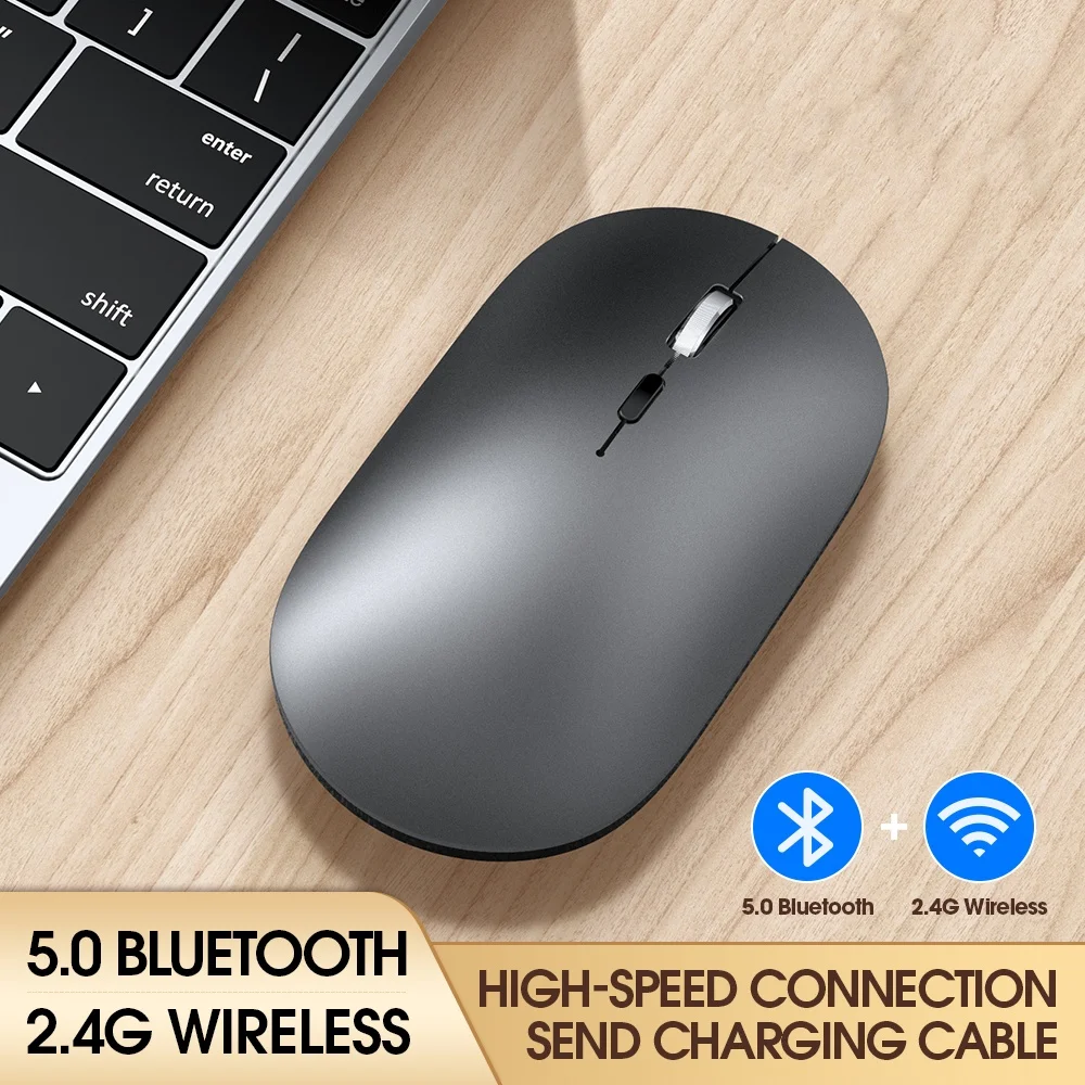

Wireless Mouse Bluetooth Mouse 2.4G USB Dual Modes 3 Level DPI Smooth Accurate Tracking Silent Click Type C Built-in Battery X2