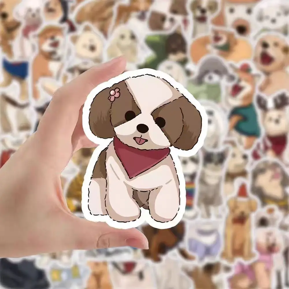 60 autocollants de scrapbooking amusants de dessin animé dessinés à la main-autocollants décoratifs créatifs animaux mignons bricolage