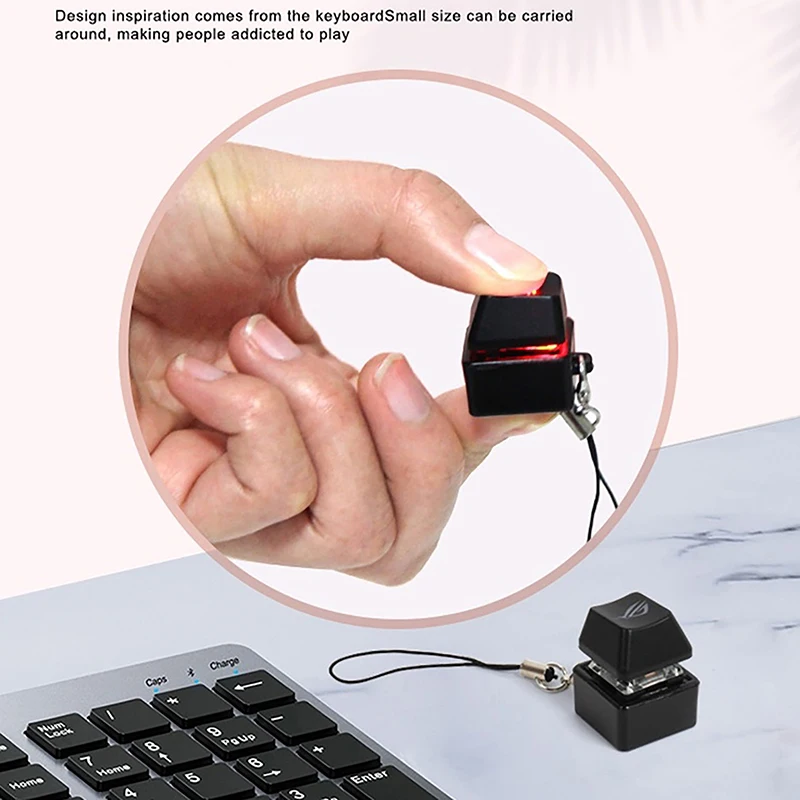 Merit +1 Decompression Keychain Necklace LED Lamp Fingertip Button Mechanical Keyboard Key Cap Pendant Toy