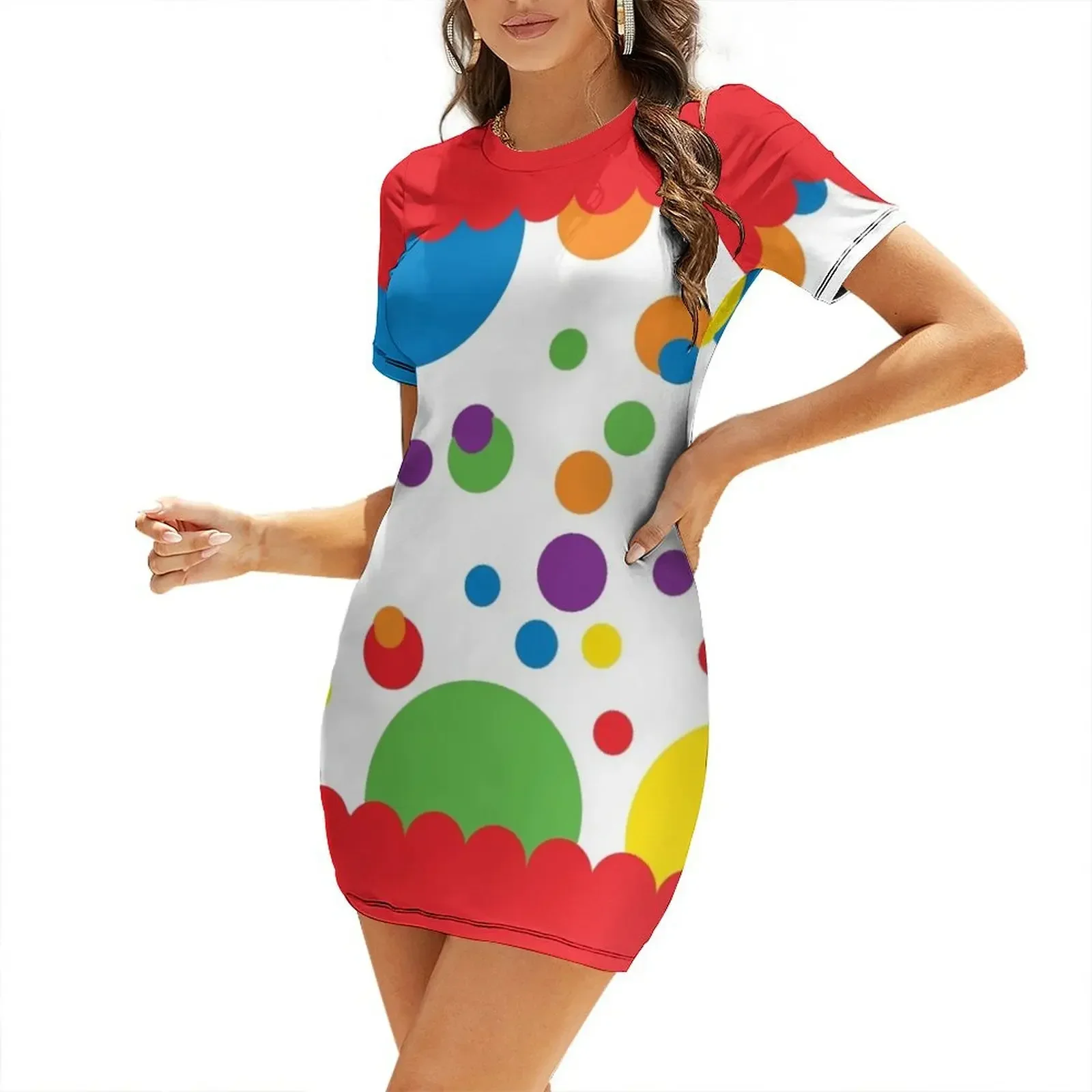 

Clowning around Short-Sleeved Dress women's summer clothing 2026 dress party night woman dress beach outfits for women