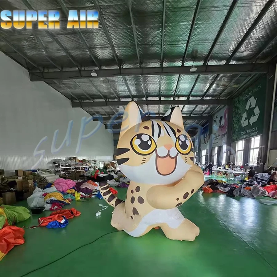 Super luftiges, so süßes Cartoon-Tiermodell im flachbaren Tiger mit Beleuchtung für die Hinterhofdekoration