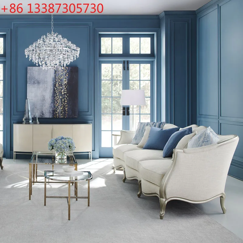 

Italian light luxury sofa solid wood simple living room large sofa linen fabric sofa